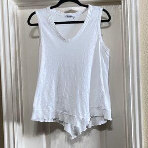Jethro V Neck T Shirt White Distressed S